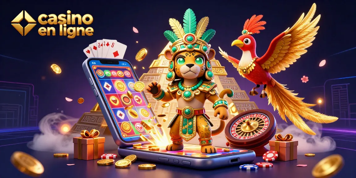 Visualisez un casino en ligne dynamique avec un prêtre jaguar et une scène de jeu riche et festive.