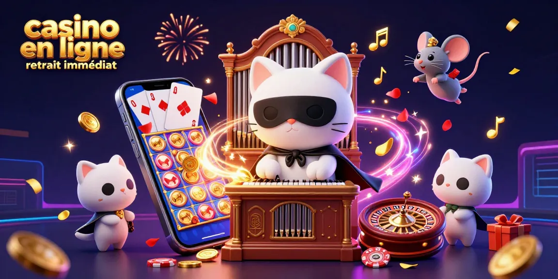 Profitez de l'expérience immersive d'un casino en ligne avec retrait immédiat grâce à des éléments festifs et des personnages dynamiques.